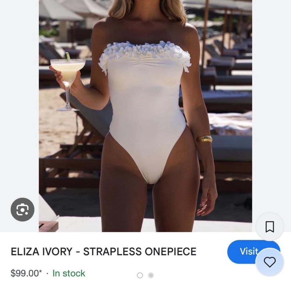 Ivory Strapless One-Piece Swimsuit